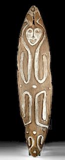 Mid-20th C. Papua New Guinea Wood Gope Board w/ Figure