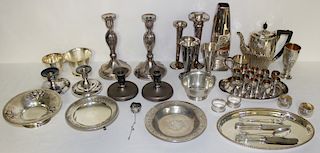 SILVER. Assorted Sterling and Silver Hollow Ware.