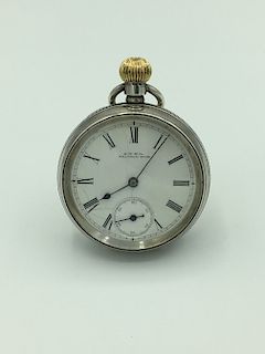 1892 Waltham Silver 7 Jewel Open Face Pocket Watch