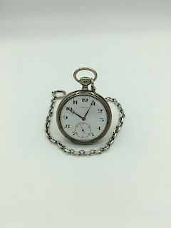 Antique Zenith 800 Silver 15 Rubies Pocket Watch
