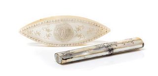 Two Mother-of-Pearl Articles, Length of case 4 1/4 inches.