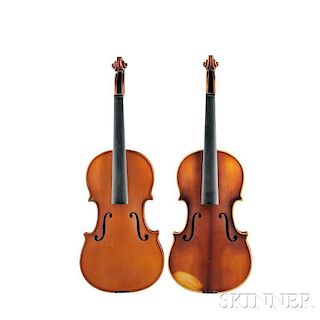 Two German Pfretzschner Shop Violins, Mittenwald