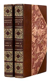 [AMERICAN STATESMAN]. – MORSE, John T. (1840-1937). Abraham Lincoln. Boston and New York: Houghton Mifflin Company, 1893.