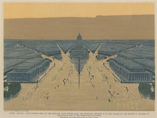 [ARCHITECTURE] -- BURNHAM, Daniel H. -- Edward H. BENNETT. Jules GUERIN, illustrator. [Plan of Chicago, 1909]. A group of 8 prin
