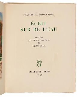 MIOMANDRE, Francis de (1880-1959). Écrit sur de L'eau. Paris: Émile-Paul Frères, 1947.