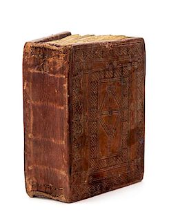 [BINDING]. Coptic Bible, hand-written in Ge'ez on Vellum.