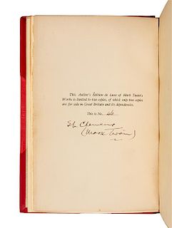 [BINDINGS]. CLEMENS, Samuel Langhorne ("Mark Twain") (1835-1910). The Writings of Mark Twain. London: Chatto & Windus, 1899-1903