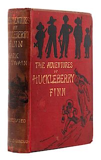 CLEMENS, Samuel ("Mark Twain") (1835-1910). The Adventures of Huckleberry Finn. London: Chatto and Windus, 1884. FIRST EDITION.