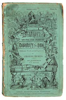 DICKENS, Charles (1812-1870). Dombey and Son. London: Bradbury & Evans, 1846-1948. FIRST EDITION IN ORIGINAL MONTHLY PARTS.