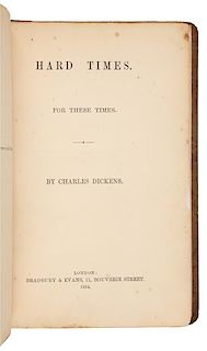 DICKENS, Charles (1812-1870). Hard Times. For These Times. London: Bradbury & Evans, 1854. FIRST EDITION IN BOOK FORM, IN FIRST