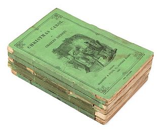 DICKENS, Charles (1812-1870). A set of 5 works from the "Cheap and Uniform Editions of Mr. Dickens's Christmas Books," comprisin
