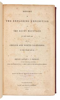 FREMONT, John Charles (1813-1890). Report of The Exploring Expedition to The Rocky Mountains...Washington, 1845. Senate Issue.