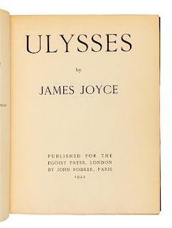 JOYCE, James (1882-1941). Ulysses. London: Printed for the Egoist Press, London by John Rodker, Paris, 1922. FIRST ENGLISH EDITI