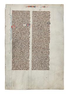 * [MANUSCRIPT]. Medieval Bible Leaf, [England], ca 1230-1250.