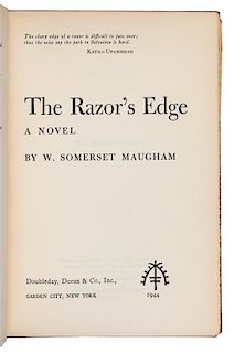 MAUGHAM, William Somerset. The Razor's Edge. Garden City: Doubleday, Doran & Co., Inc., 1944. FIRST EDITION, SIGNED BY MAUGHAM.