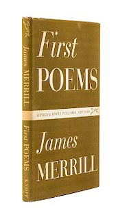 MERRILL, James. First Poems. New York: Alfred A. Knopf, 1951. FIRST EDITION.