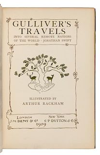[RACKHAM, Arthur, illustrator] – SWIFT, Jonathan. Gulliver’s Travels. London and New York: 1909. FIRST TRADE EDITION.