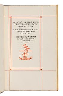 [ROGERS, BRUCE]. Rubaiyat of Omar Khayam the Astronomer-Poet of Persia. Cambridge: Riverside Press, Houghton Mifflin, 1900.