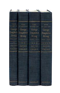 NEVINS, Allan and Milton Halsey THOMAS, editors. The Diary of George Templeton Strong. New York: 1952. FIRST EDITION.