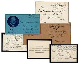 [FIRST LADY FREE FRANKS]. A group of autograph free franks by Ida McKinley (1847-1907) and Edith Roosevelt (1861-1948), comprisi