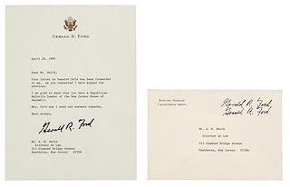 FORD, Gerald Rudolph (1913-2006), President. Typed letter signed ("Gerald R. Ford"). To Mr. A. M. Smith, 28 April 1980.
