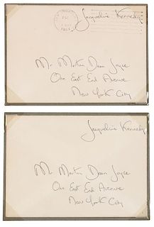 KENNEDY, Jacqueline (1929-1994), First Lady. Autograph free frank ("Jacqueline Kennedy"), on an envelope addressed in her hand.