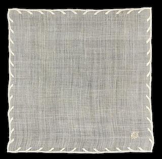 LINCOLN, Mary Todd (1818-1883). Personal monogrammed handkerchief.