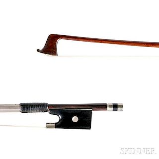 German Nickel Silver-mounted Violin Bow