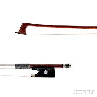 French Nickel Silver-mounted Violin Bow, Labert
