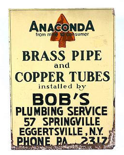 Anaconda Mining Co Plumbing Advertising Sign