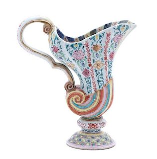 A Chinese Export Porcelain Ewer