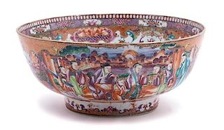 Chinese Export Mandarin Palette Porcelain Bowl