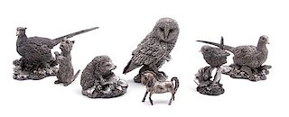 A Group of Six Country Artists 'Silver Filled' Animals