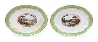 A Pair of English Porcelain Oval Dishes