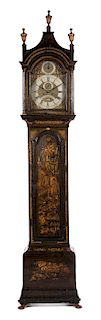 A George III Green-Japanned Longcase Clock