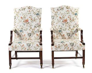 A George III Mahogany Library Armchair and a Later Copy