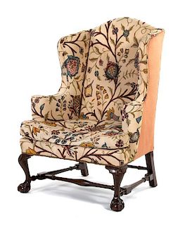 A Chippendale Style Mahogany Wing Armchair