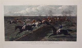 Two Large English Steeplechase Prints: Fore's National Sports