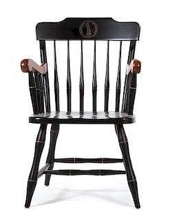 A University of Virginia Stenciled and Ebonized Armchair
