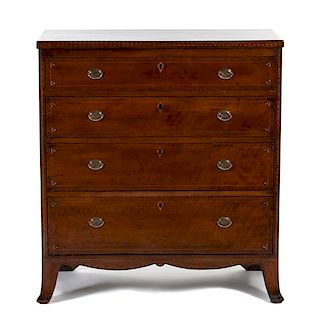 A Federal Inlaid Cherrywood Chest of Drawers