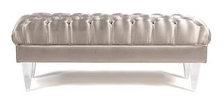 A Fendi Tufted Lucite Bench