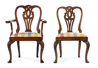 A Set of Eight George II Style Mahogany Dining Chairs