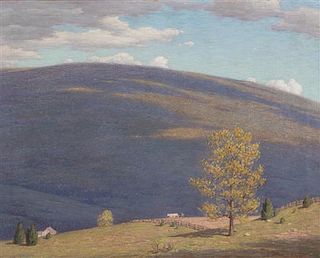Andrew Thomas Schwartz, (American, 1867-1942), Landscape with Farm