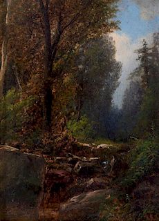 Joseph Antonio Hekking, (American/Netherlandish, 1830-1903), Landscape with Stream