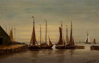 Hendrik Willem Mesdag, (Dutch, 1831-1915), Boats at Scheveningen