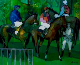 Camille Hilaire, (French, 1916-2004), Horses and Riders