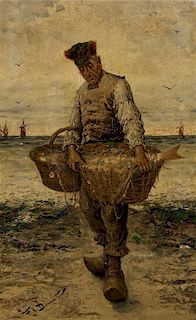 Frederick Reginald Donat, (Belgian, 1830- 1907), Breton Fisherman
