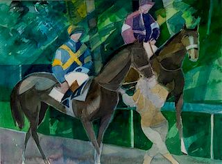 Camille Hilaire, (French, 1916- 2004), Horses and Riders