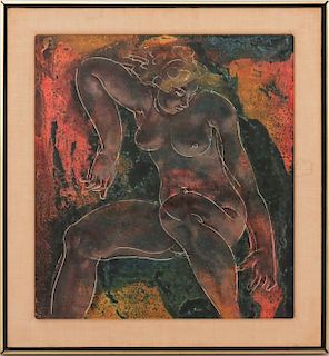 Hans Erni (1909-2015) Menade, Oil on canvas,