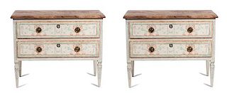 A Pair of Italian Neoclassical Style Painted Commodes